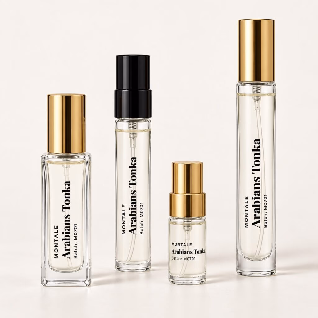 Arabians Tonka di Montale in quattro formati di decantazione regolari e premium