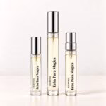 Sospiro Erba Pura Magica in three clear-labelled decants: a regular vial, slim rectangular premium 5 ml and round premium 10 ml.