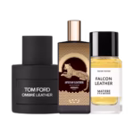 Leather, Three Ways: Tom Ford Ombré Leather, Memo Paris African Leather and Matiere Premiere Falcon Leather bottles