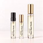 Xerjoff More Than Words in three clear-labelled decants: a regular vial, slim rectangular premium 5 ml and round premium 10 ml.