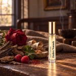 Ombre Nomade: clear-labelled decants of Ombre Nomade in a natural scene evoking their fragrance notes.